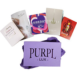 Purpl Lux Subscription Box For Women By  $someday By Justin Bieber - $idylle - $aura Swarovski - $cartier Baiser Vole Essence - $ed Hardy Villain