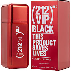 212 Vip Black By Carolina Herrera Eau De Parfum Spray 3.4 Oz (red Edition)