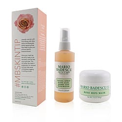 Rose Mask & Mist Duo Set: Facial Spray With Aloe, Herbs And Rosewater 4oz + Rose Hips Mask 2oz  --2pcs