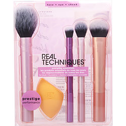 Real Techniques Everyday Essentials Brush Set --5pcs By Real Techniques