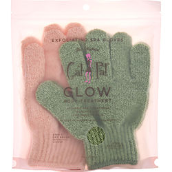 Spa Accessories Spa Sister Twin Exfoliating Gloves Treatment (peach & Green) By Spa Accessories