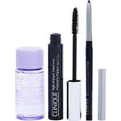 High Drama In A Wink Set: High Impact™ Mascara In Black 7ml + Clinique Take The Day Off 30ml/1oz + Quickliner For Eyes Intense Black 0.14g --3pcs