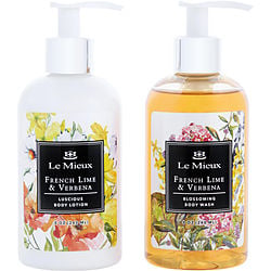 French Lime And Verbena Body Essentials Set:  Body Lotion 8oz + Body Wash 8oz --2pcs