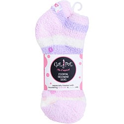 Spa Accessories Gal Pal Essential Moisture Treatment Socks With Jojoba & Lavender Oils - Lavander White Pink Stripes By Spa Accessories