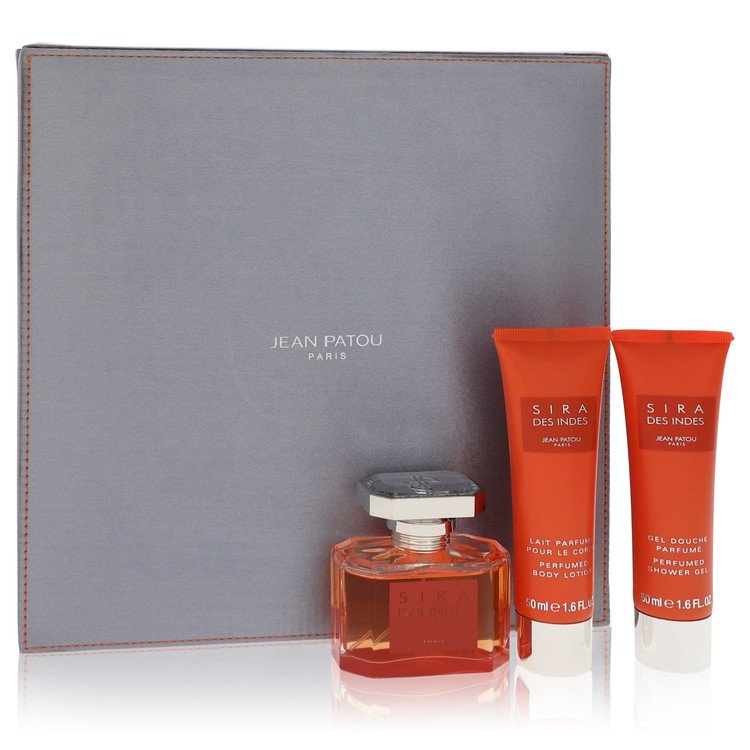 Sira Des Indes by Jean Patou Gift Set -- 1.6 oz Eau De Parfum Spray + 1.6 oz Body Lotion + 1.6 oz Shower Gel for Women