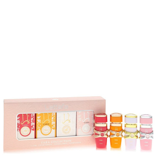 Lattafa Yara by Lattafa Gift Set -- Mini EDP Collection Set Contains Yara Candy, YaraTous, Yara Moi, Yara all sized 0.16 oz EDP for Women